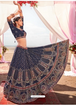 Navy Blue Designer Wedding Wear Lehenga Choli