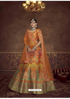 Orange Designer Wedding Wear Lehenga Choli