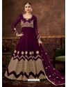 Purple Designer Wedding Wear Real Georgette Anarkali Suit