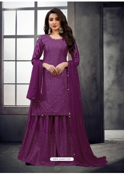 Purple Designer Festive Wear Wedding Suit