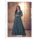 Teal Blue Readymade Designer Wedding Wear Real Georgette Anarkali Suit