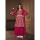 Rose Red Readymade Designer Wedding Wear Real Georgette Palazzo Salwar Suit