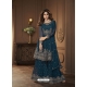 Teal Blue Readymade Designer Wedding Wear Real Georgette Palazzo Salwar Suit