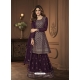 Purple Readymade Designer Wedding Wear Real Georgette Palazzo Salwar Suit