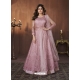 Dusty Pink Readymade Designer Wedding Wear Butterfly Net Anarkali Suit