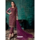 Purple Designer Party Wear Heavy Net Straight Salwar Suit