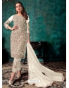 White Designer Party Wear Heavy Net Straight Salwar Suit