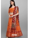 Orange Designer Wedding Wear Lehenga Choli