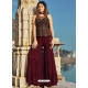 Maroon Readymade Designer Wedding Wear Silk Salwar Suit