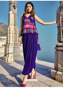 Violet Readymade Designer Wedding Wear Silk Salwar Suit