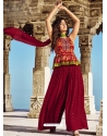 Tomato Red Readymade Designer Wedding Wear Silk Salwar Suit