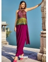 Medium Violet Readymade Designer Wedding Wear Silk Salwar Suit