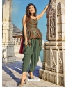 Grayish Green Readymade Designer Wedding Wear Silk Salwar Suit