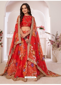 Red Designer Wedding Wear Lehenga Choli