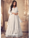 White Designer Wedding Wear Heavy Faux Georgette Anarkali Suit