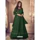 Dark Green Designer Wedding Wear Heavy Faux Georgette Anarkali Suit