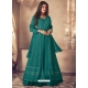 Turquoise Designer Wedding Wear Heavy Faux Georgette Anarkali Suit
