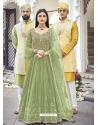 Mehendi Designer Wedding Wear Heavy Faux Georgette Anarkali Suit