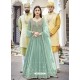 Grayish Green Designer Wedding Wear Heavy Faux Georgette Anarkali Suit