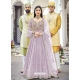 Mauve Designer Wedding Wear Heavy Faux Georgette Anarkali Suit