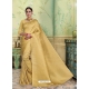 Cream Designer Wedding Wear Banarasi Silk Sari