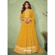Yellow Designer Wedding Wear Heavy Real Georgette Anarkali Suit