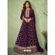 Purple Designer Wedding Wear Heavy Real Georgette Anarkali Suit