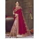 Rose Red Designer Wedding Wear Fancy Georgette Sari