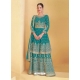 Turquoise Designer Heavy Georgette Embroidered Salwar Suit