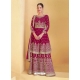 Rose Red Designer Heavy Georgette Embroidered Salwar Suit