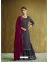 Grey Designer Blooming Chinon Embroidered Salwar Suit