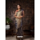 Dark Blue Designer Wedding Wear Raw Silk Sari