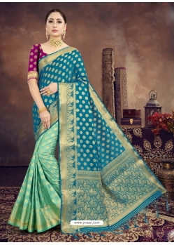 Pigeon Designer Wedding Wear Raw Silk Sari