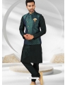 Dark Green Exclusive Readymade Kurta Pajama With Jacket