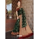 Dark Green Designer Bridal Wear Silk Sari