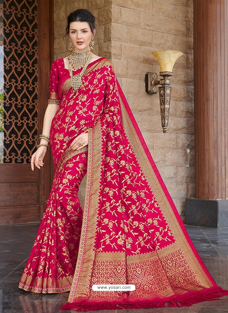 Rani Designer Bridal Wear Silk Sari