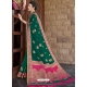 Teal Designer Bridal Wear Silk Sari