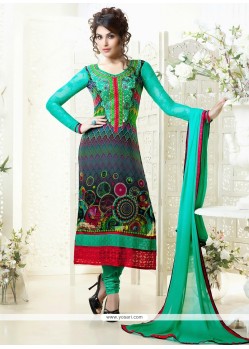 Multicolor Georgette Churidar Salwar Suit