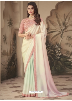 Baby Pink Designer Bridal Wedding Wear Sari