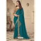 Teal Blue Designer Bridal Wedding Wear Sari
