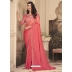 Light Red Designer Bridal Wedding Wear Sari