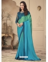 Blue Designer Bridal Wedding Wear Sari