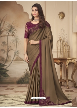 Copper Designer Bridal Wedding Wear Sari