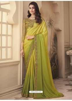 Lemon Designer Bridal Wedding Wear Sari