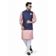 Baby Pink Exclusive Readymade Linen Blend Kurta Pajama With Jacket