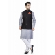 Light Grey Exclusive Readymade Linen Blend Kurta Pajama With Jacket