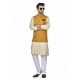 Cream Exclusive Readymade Linen Blend Kurta Pajama With Jacket