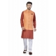 Rust Exclusive Readymade Linen Blend Kurta Pajama With Jacket