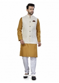 Corn Exclusive Readymade Linen Blend Kurta Pajama With Jacket