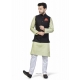 Olive Green Exclusive Readymade Linen Blend Kurta Pajama With Jacket
